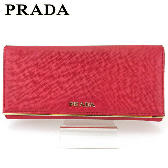 Prada long leather Saffiano zipper Wallet pink - Picture 1 of 6